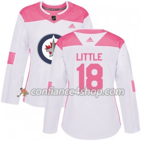 Adidas Maillot de Hockey Winnipeg Jets Bryan Little 18 2017-2018 Blanc Rose Fashion Authentic - Femme